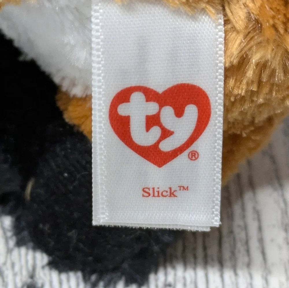 Ty Slick Stuffed Animal Fox - Orange, White, Black
